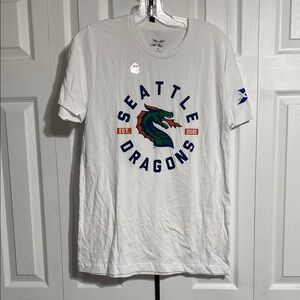 XFL Seattle Dragons white tee shirt size MEDIUM